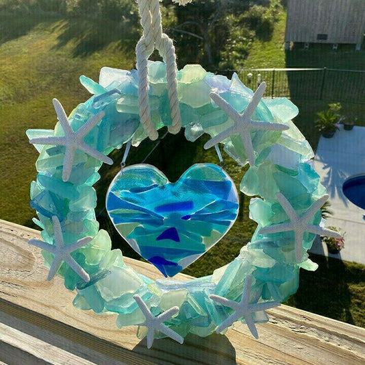 Sea Heart Wreath With Starfish
